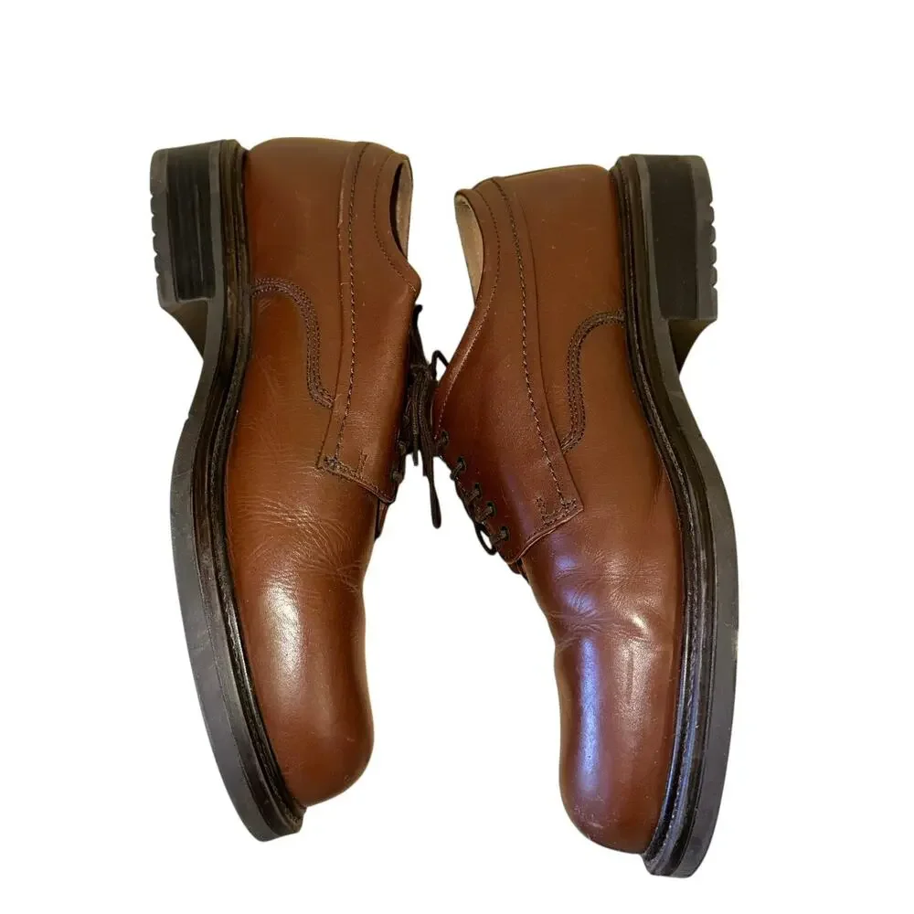Croft & Barrow Made in Italy Leather Oxford Shoes Men's 9.5 Brown Lace‎ Up Dress